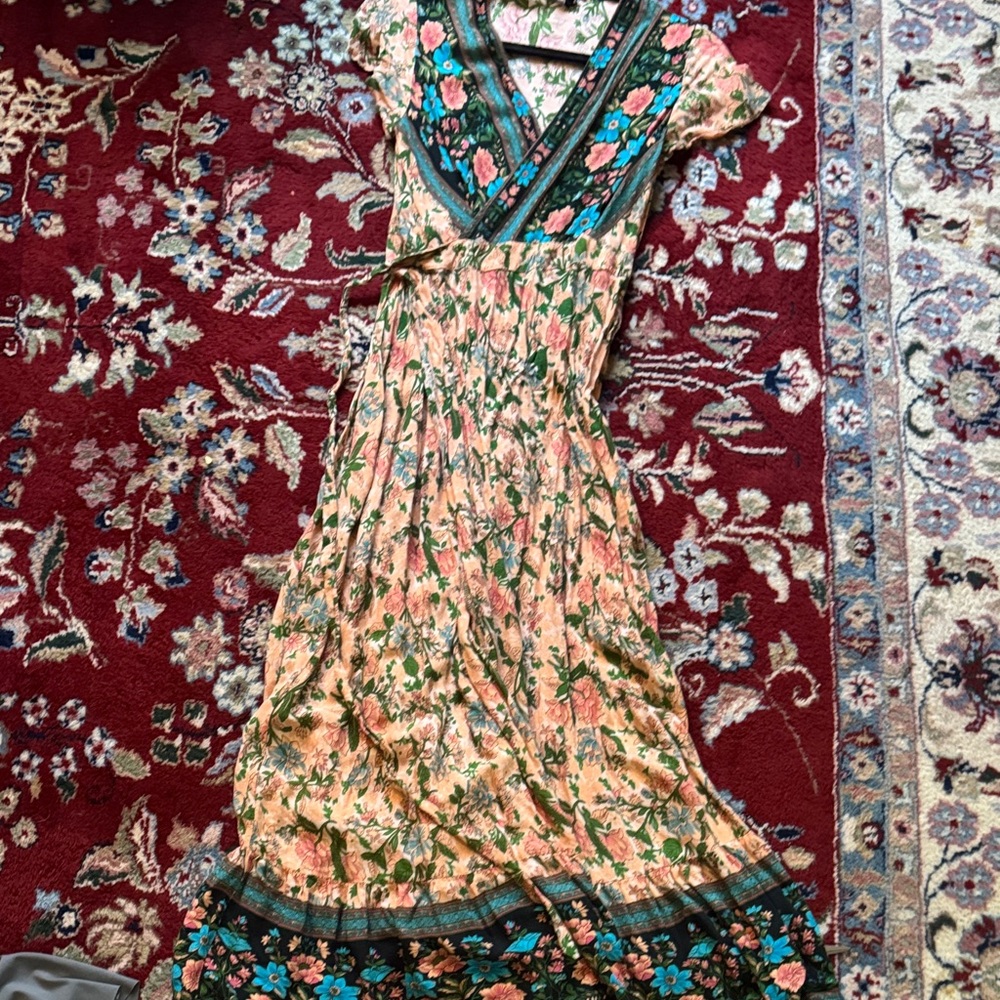 Floral V-Neck wrap Maxi Dress